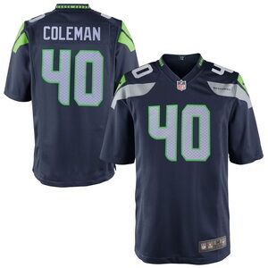 NWT Nike Derrick Coleman Seattle Seahawks #40 Home Blue Game Jersey Youth XL